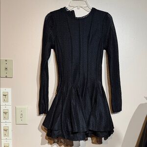 Mew mew Chic Black Long Sleeve Dress
